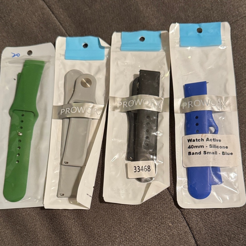 Silicone Watch Bands - Green, Gray, Black, Blue